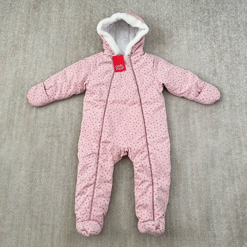 NWT Ollie’s Place Baby Girl Pink Quilted Bunting One Piece 12-18m